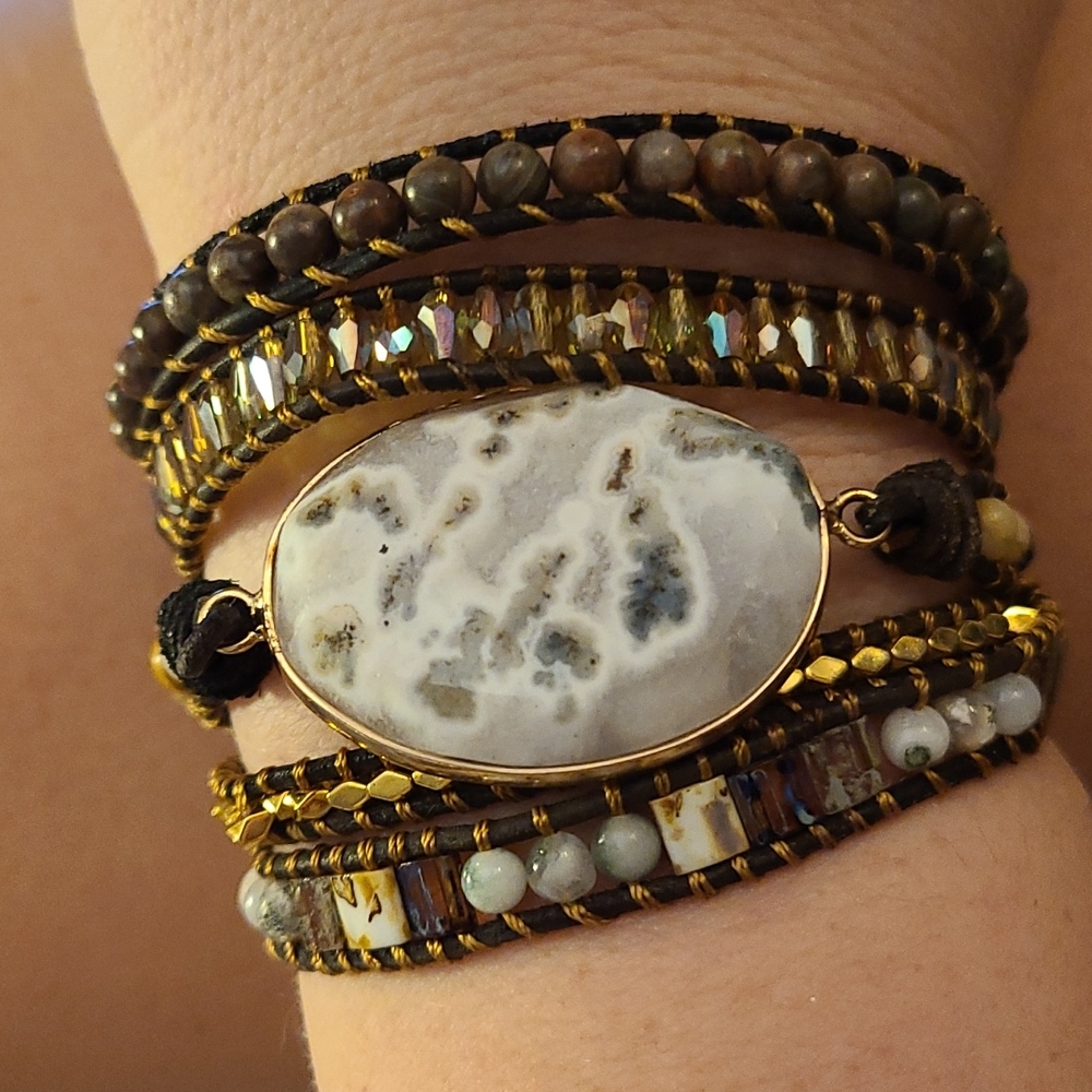 Gemstone wrap bracelet